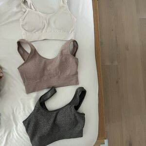 Aerie Ribbed Bras - Cream, Brown, and Gray